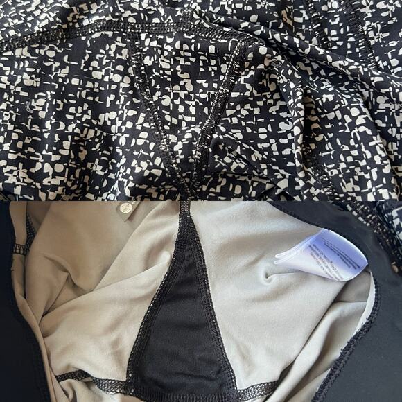 Lole Women's Black & Gray Geometric Sheer Side Activewear 7/8 Leggings Size S - Picture 10 of 13